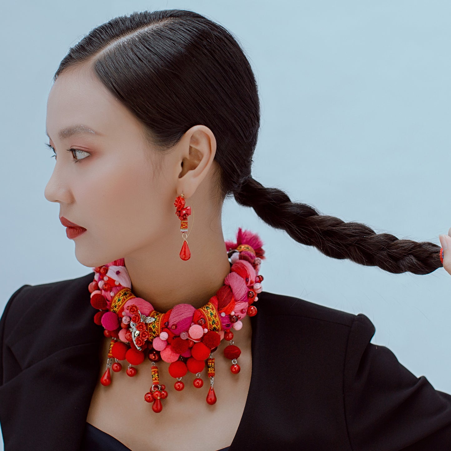 theMay | Root Collection | Vòng cổ thổ cẩm Chăm Peach Blossom