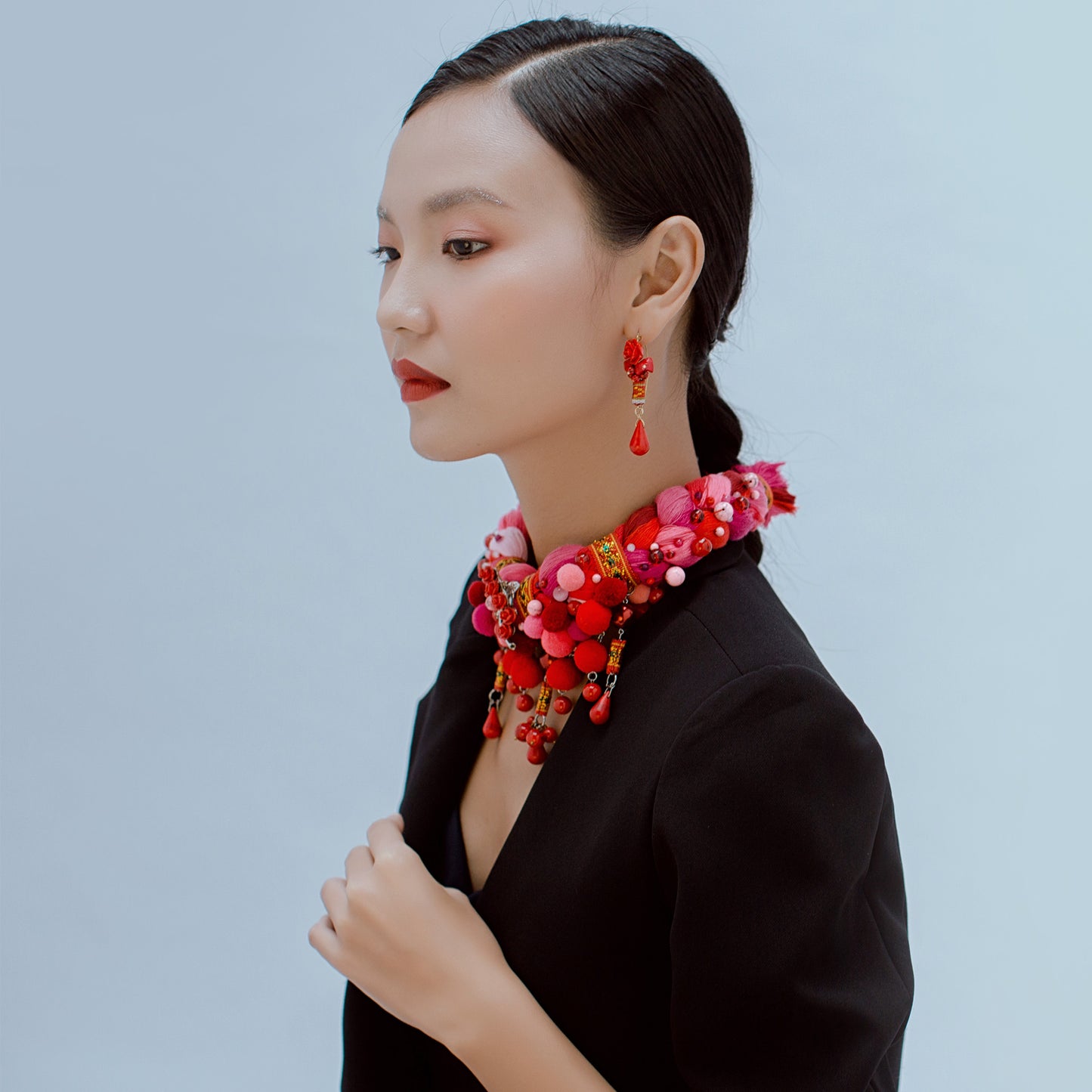 theMay | Root Collection | Vòng cổ thổ cẩm Chăm Peach Blossom