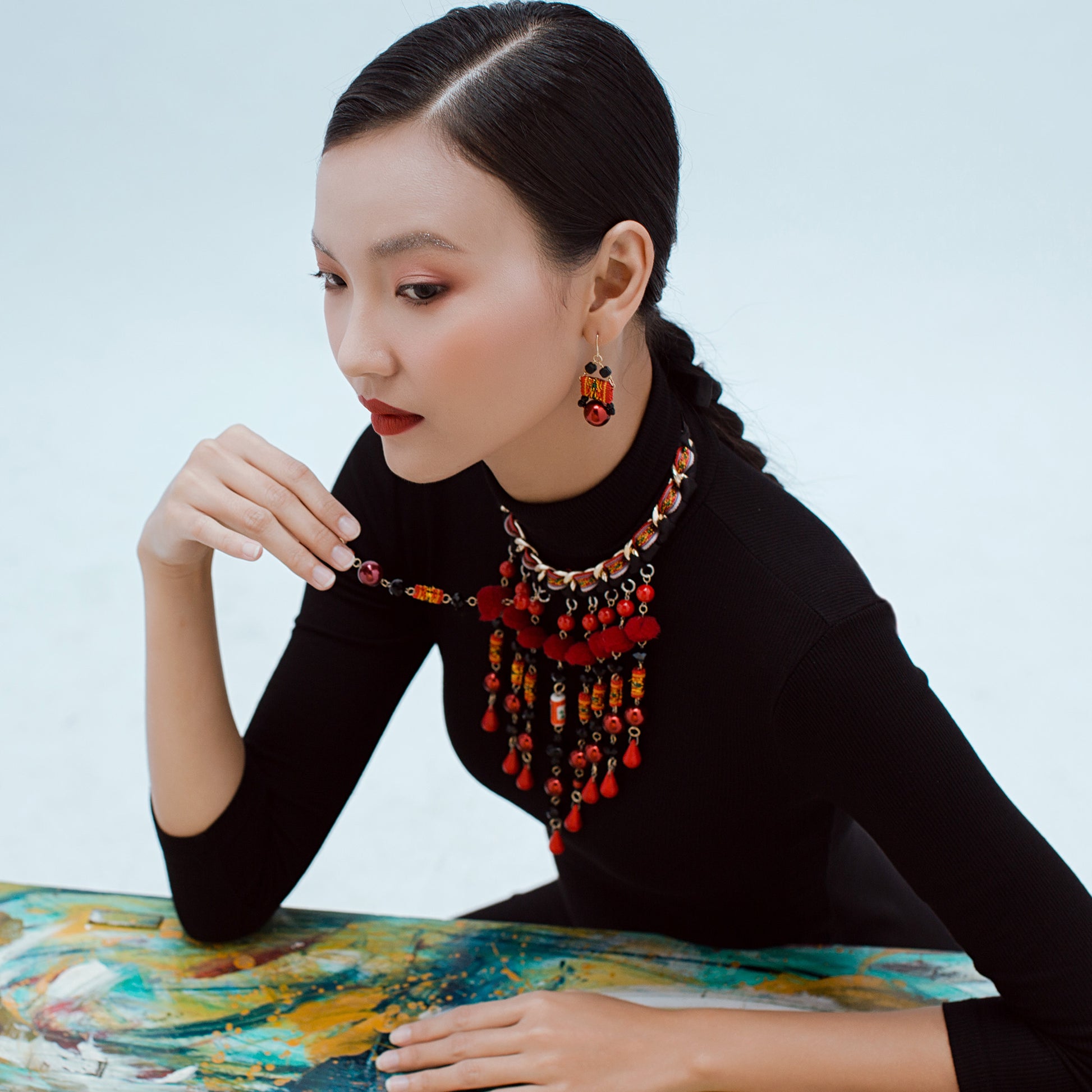 theMay | Root Collection | Vòng cổ thổ cẩm Chăm Fire