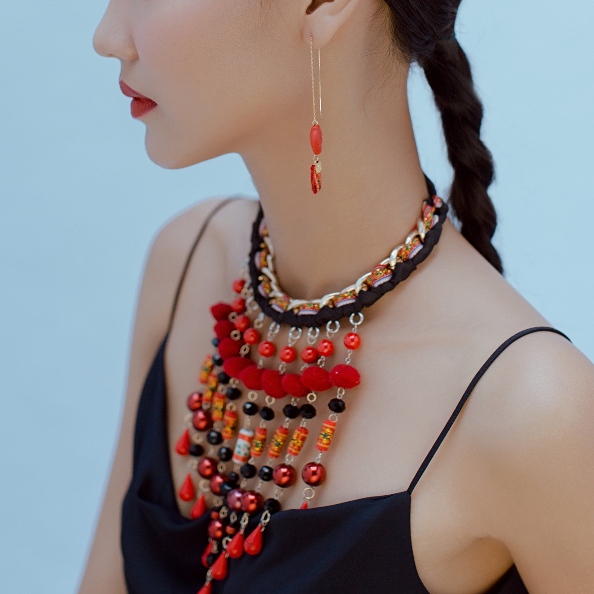 theMay | Root Collection | Vòng cổ thổ cẩm Chăm Fire