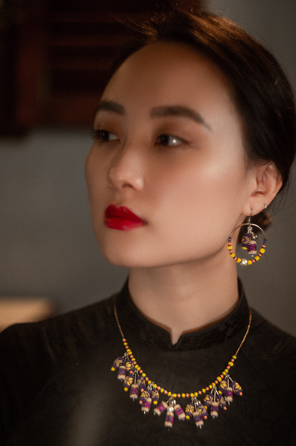 theMay | Sunshine & Moonlight Collection | Bộ phụ kiện thổ cẩm Ba-na dệt tay Leng Keng