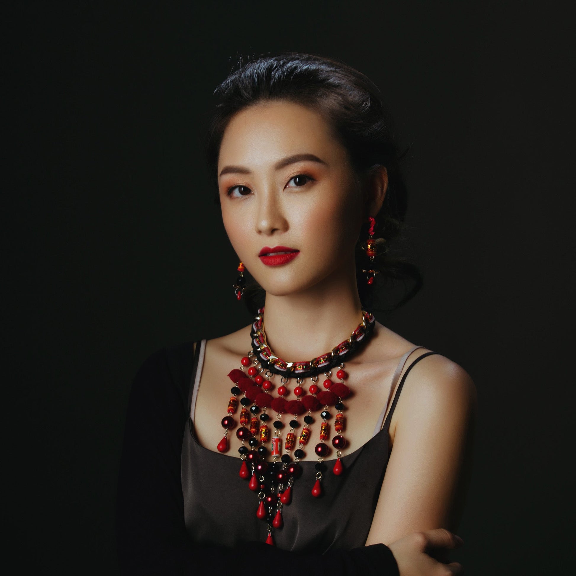 theMay | Root Collection | Vòng cổ thổ cẩm Chăm Peach Blossom