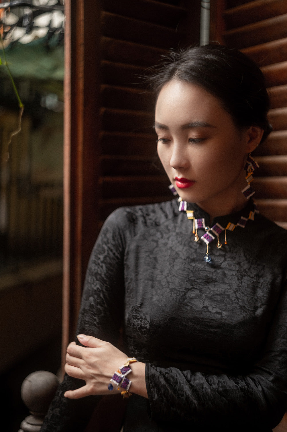 theMay | Sunshine & Moonlight Collection | Bộ phụ kiện thổ cẩm Ba-na dệt tay Hoa Mua