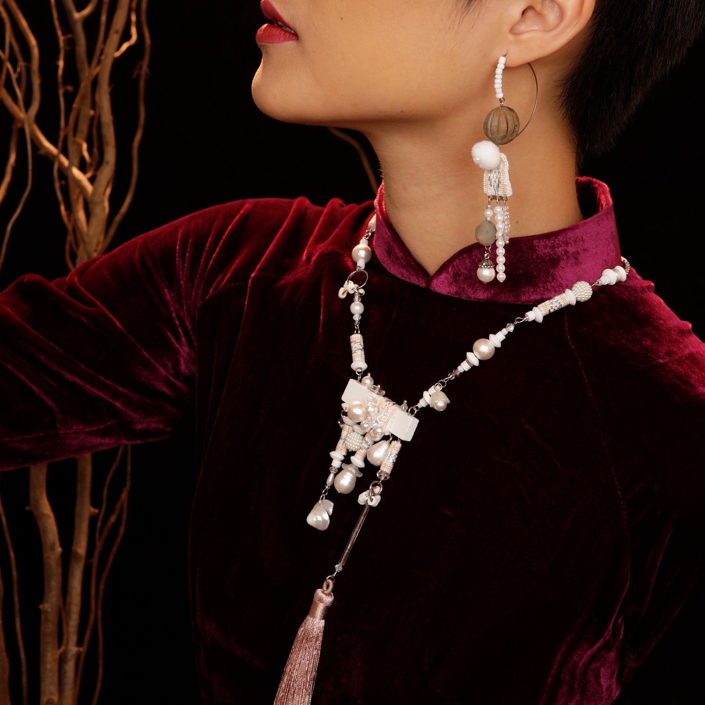 theMay | Po Inu Nagar Collection | Hoa tai thổ cẩm Chăm dệt tay Hoa tai Bông