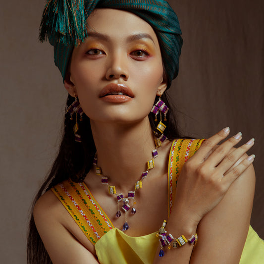theMay | Sunshine & Moonlight Collection | Bộ phụ kiện thổ cẩm Ba-na dệt tay Hoa Mua