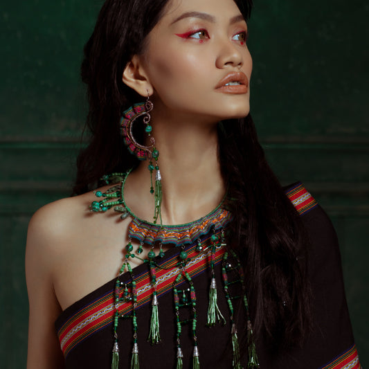 theMay | Sunshine & Moonlight Collection | Bộ phụ kiện thổ cẩm Ba-na dệt tay Gieo Mạ