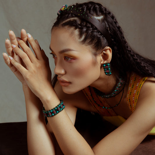 theMay | Sunshine & Moonlight Collection | Bộ phụ kiện thổ cẩm Ba-na dệt tay Đan Lát