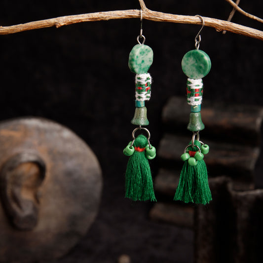 theMay | Po Inu Nagar Collection | Hoa tai thổ cẩm Chăm dệt tay Hoa tai Cổ Truyền