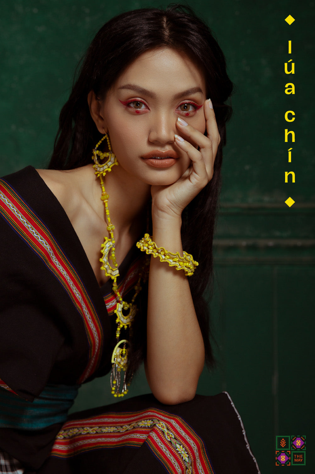 theMay | Sunshine & Moonlight Collection | Bộ phụ kiện thổ cẩm Ba-na dệt tay Lúa chín