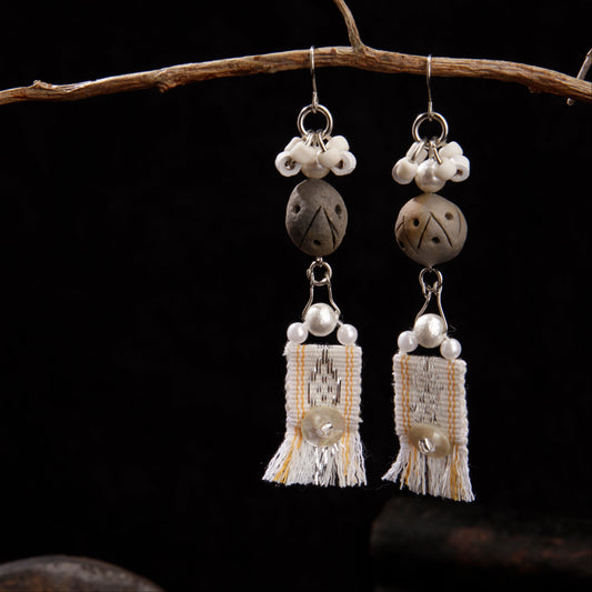 theMay | Po Inu Nagar Collection | Hoa tai thổ cẩm Chăm dệt tay Hoa tai Bông