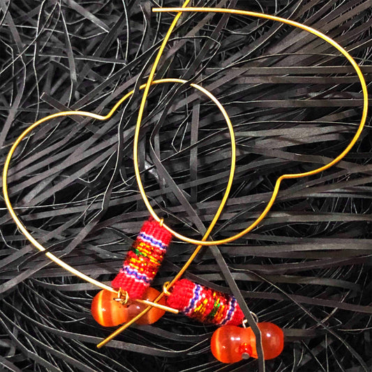 theMay | Root Collection | Hoa tai thổ cẩm Chăm Heart