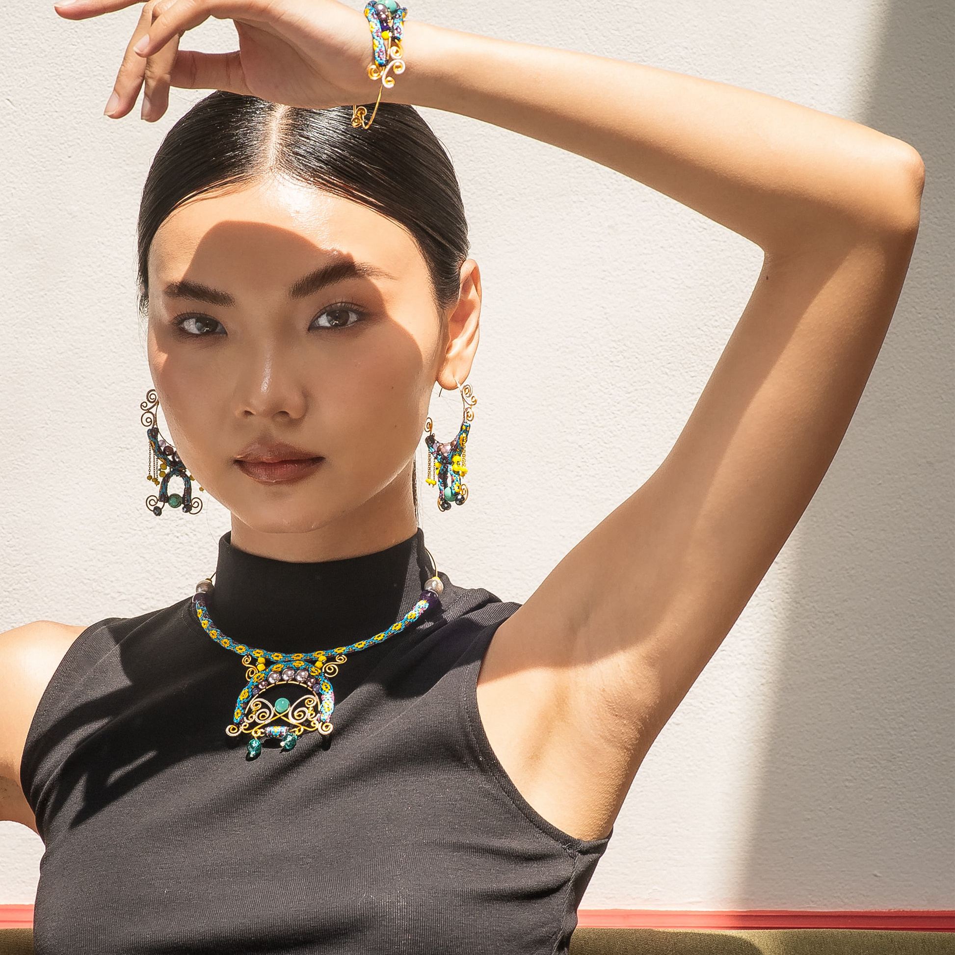 Bộ phụ kiện thổ cẩm Chăm dệt tay Apsara 